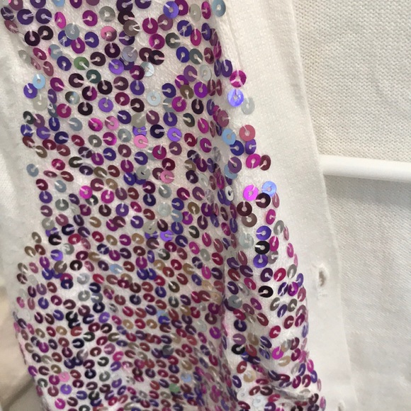 Sparkly Whitish Cream Cardigan with sequins - Picture 4 of 6